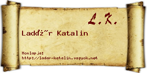 Ladár Katalin névjegykártya